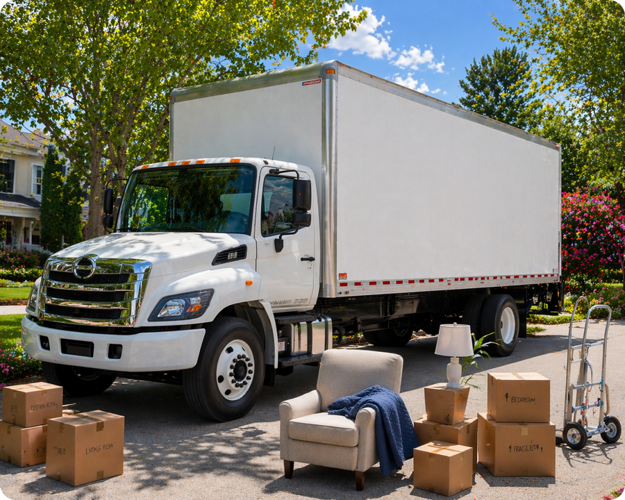 AF Force Logistics moving truck with boxes